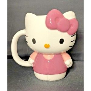 Hello Kitty Mug/Cup Full Body Bow Pink Purple 20oz Tall NEW Sario 3D